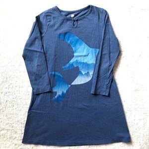 Tea Collection Size 8 Blue Bird and Mountain Dress -